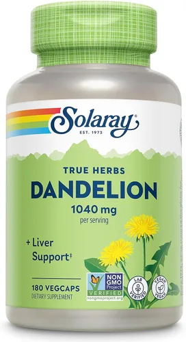 Vista 7 de SOLARAY Suplemento de raíz de diente de león, soporte saludable para los riñones y el hígado, 1,040 mg por porción, vegano, verificado por