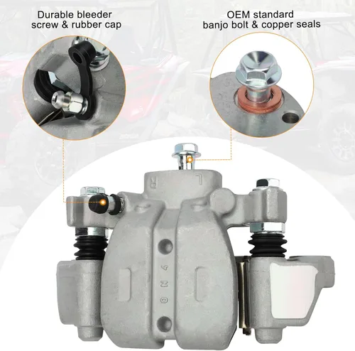 Vista 5 de M MATI Pinza de freno de disco trasera izquierda y derecha para Honda Pioneer 1000 Talon 1000 1000X 1000R SXS1000 2016-2023 con almohadilla