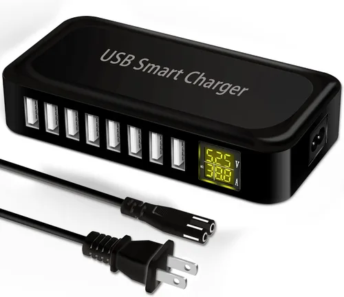 Vista 8 de Estación de carga de 152 W, concentrador de cargador USB-C y USB-A de 8 puertos, 20 W 4 x USB-C y 18 W 4 x USB-A, compatible con iPhone 15/14/13
