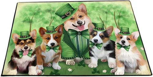 Vista 27 de Doggie of the Day Corgi Dogs Floor Mat - 4th of July Independence Day - Best Dog Doormat - Protector Decor - Unique Portrait Art - Premium Quality