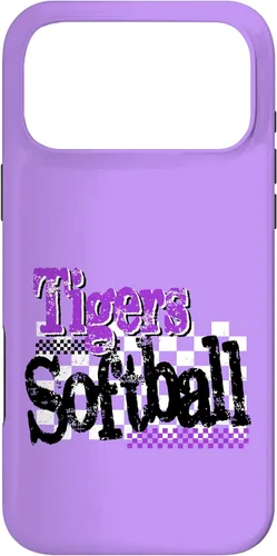 Vista 22 de Tigers Softball Mom Purple Tiger Pride Game Day School Case for iPhone 17