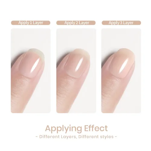 Vista 7 de RARJSM Esmalte de uñas de gel color albaricoque nude, esmalte de gel neutro transparente crema nude, curado LED UV, removible por remojo, esmalte