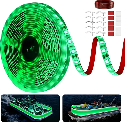 Vista 11 de Tira de luces LED marinas, pontón, lancha, tira de luz LED de 12 V, impermeable, luz interior de cubierta para kayak, barcos Jon, barcos de pesca