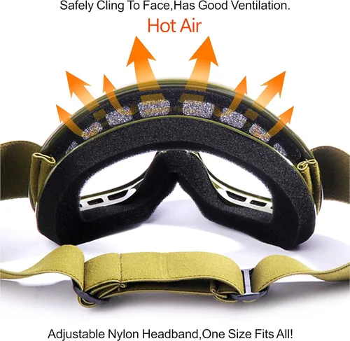 Vista 4 de GLX - Gafas modelo YH15 antiempañantes y resistentes a los impactos para motocross todo terreno y cuatrimoto, para niñas y niños; talle único