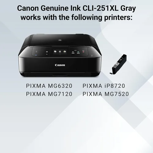 Vista 6 de Canon CLI-251XL tanque de tinta gris, compatible con MG7520, MG7120, iP8720 y iX6820