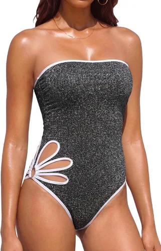 Vista 34 de Holipick Trajes de baño de una pieza con control de abdomen para mujer Azul Gradiente