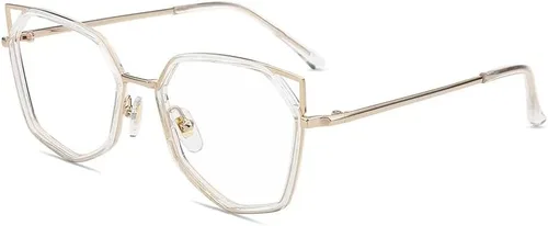 Vista 8 de Firmoo Blue Light Blocking Reading Glasses for Women, Stylish Anti Eyestrain Cat Eye Computer Glasses, S985