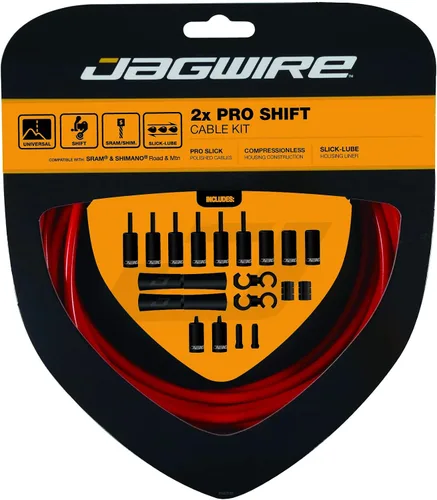 Vista 7 de Jagwire - Kit de cambio universal 2X Pro para carretera, MTN y grava Compatible con engranajes SRAM y Shimano, cables de acero inoxidable pulido