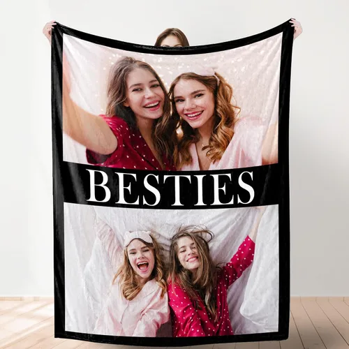 Vista 10 de Manta de fotos personalizada para bodas, parejas, fotos para familiares, amigos, regalos personalizados de Navidad y cumpleaños, fabricada