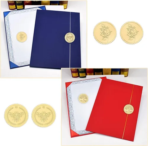 Vista 3 de CRASPIRE 408 sellos de certificado en relieve de 2 pulgadas con texto en relieve «You Make a Difference» («You Make a Difference») Sellos en relieve