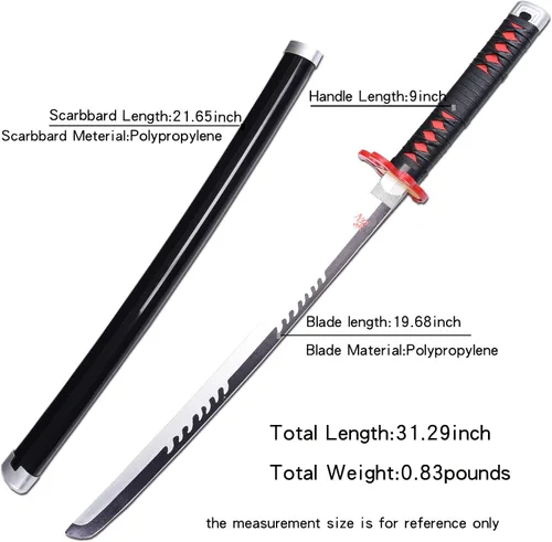 Vista 29 de ziqing Espada para cosplay de Demon Slayer hecha a mano, Katana de 31 pulgadas con múltiples estilos para elegir