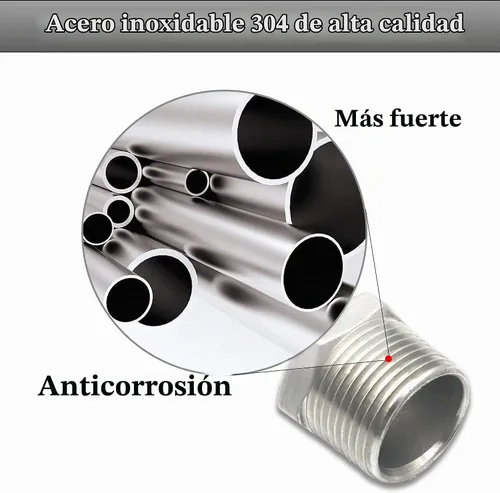 Vista 5 de 2 Piezas Buje Hexagonal Reductor, Acero Inoxidable 304 de 1" Macho NPT a 1/2" Hembra NPT (1"MNPT - 1/2"FNPT) Accesorio de Tubería Buje Hexagonal