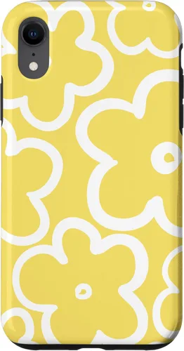 Vista 24 de iPhone 16 Cute Flower Pattern Wildflower Lemon Yellow and White Floral Case