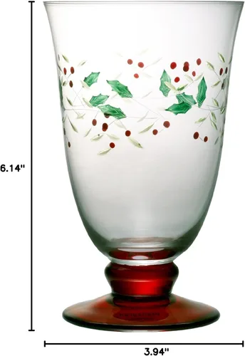 Vista 2 de Pfaltzgraff Winterberry - Copas navideñas, juego de 4, 14 onzas, transparentes