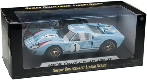 Vista 7 de 1966 Ford GT 40 MK II RHD (volante a la derecha) #1 Millas azul claro - Hulme Le Mans 1/18 modelo de auto fundido a troquel por Shelby Collectibles