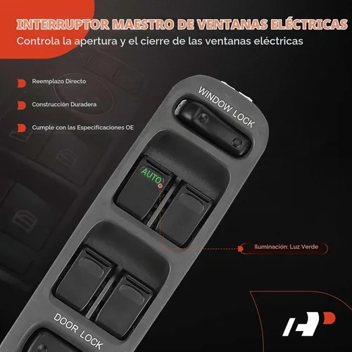 Vista 3 de A-Premium Interruptor de elevalunas eléctrico principal compatible con Suzuki Grand Vitara 1999-2002, Vitara 1999-2003, XL-7 2005-2006, lado