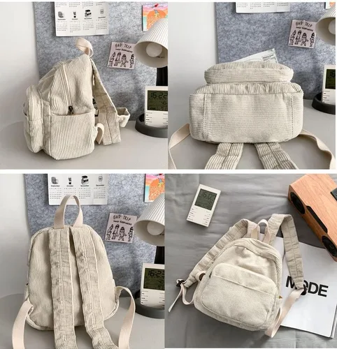 Vista 5 de Mochila pequeña para mujer, accesorios de grunge, mochila para mujer, mini mochila de viaje, Marrón, Retro