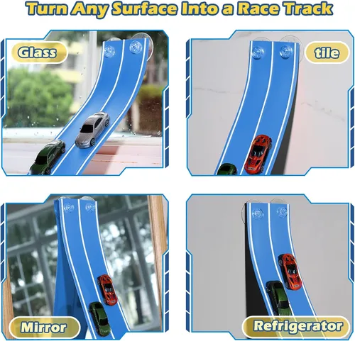 Vista 2 de Pista de carreras flexible compatible con Hot Wheels y coches fundidos a
