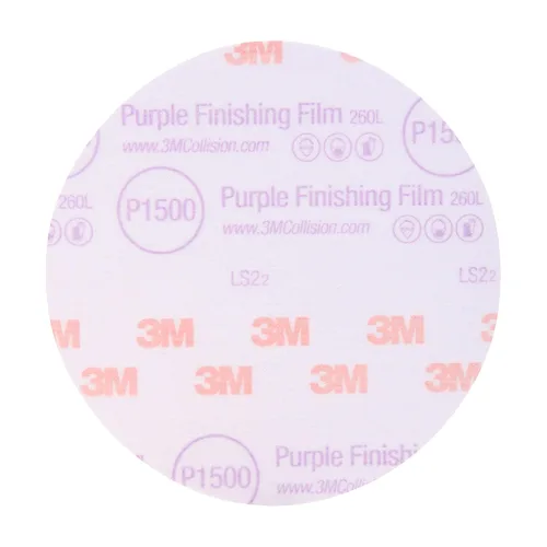 Vista 4 de Disco de película para acabado púrpura antipolvo, modelo P1 3769 de 6 pulgadas, de 3M, P600, 3