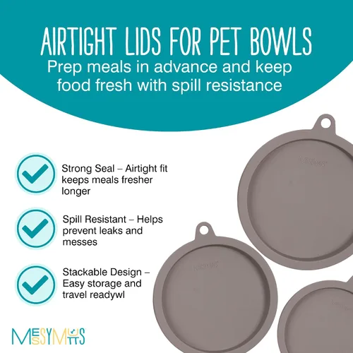 Vista 2 de Messy Mutts Tapa hermética de silicona para cuenco de perro Sello resistente a derrames para cuencos de perro Compatible con cuencos de acero