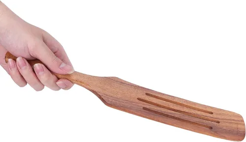 Vista 7 de FLEXMAN 5Pcs Teak Wooden Utensils Set, Multi Functional Wood Cooking Utensils Set, Kitchen Utensils Set, Non Scratch Cooking Utensils for Stir