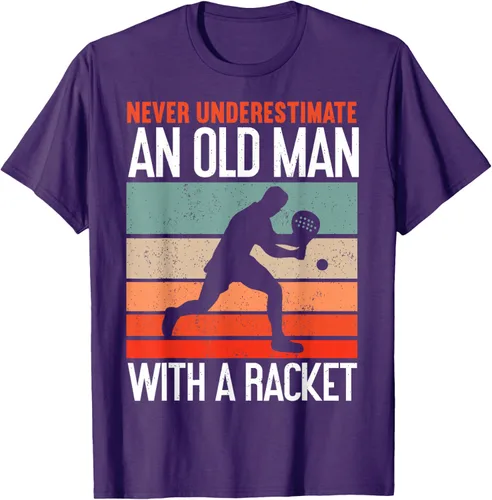 Vista 16 de Camiseta divertida de pádel "Never Underestimate An Old Man With A Racket, Negro