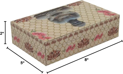 Vista 5 de DharmaObjects Caja de almacenamiento decorativa para recuerdos (meditación Buddha, 8 x 5 pulgadas)