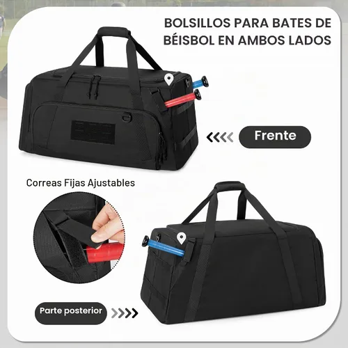 Vista 2 de GOBUROS - Bolsa de béisbol con soporte para murciélagos, bolsa de equipo de receptores para sóftbol