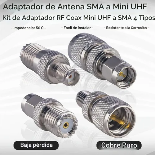 Vista 4 de onelinkmore SMA to Mini-UHF Adapter Kit 4-Type Macho/Hembra