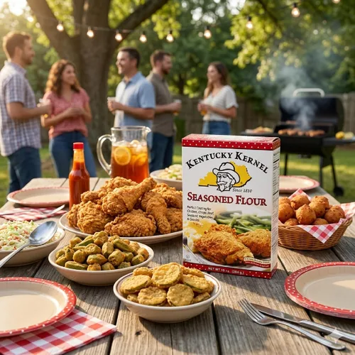 Vista 5 de Kentucky Kernel - Mezcla de harina sazonada a granel de 10 onzas (paquete de 4), 40 onzas en total, pollo, chuletas, carne de res, mariscos