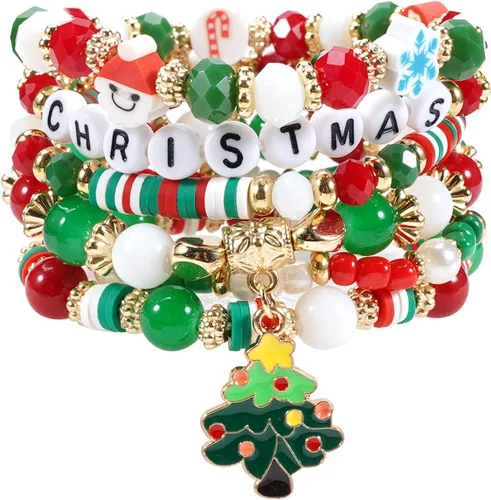 Vista 30 de Ardorchid Pulseras de Halloween para Mujeres Calabaza Fantasma Esqueleto Murciélago Calavera con Cuentas Apilables Elásticas Rugby Acción de Gracias