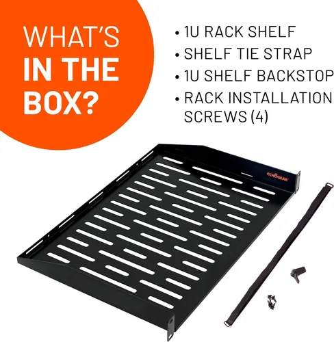 Vista 7 de ECHOGEAR Estante para rack de 1U – Diseño universal que funciona con cualquier rack – Capacidad para 25 libras de servidores, equipo de red o