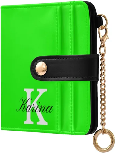 Vista 9 de Sinestour Custom Beige pattern Small Wallet for Women RFID Blocking Leather Bifold Small Purse with Card Holder Zipper Coin Pocket ID Window