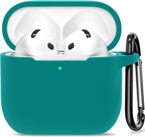 Vista 12 de Funda para AirPods 4, funda de silicona compatible con Apple AirPods de 4ª generación, color rojo