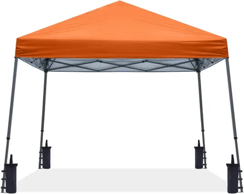 Vista 7 de ABCCANOPY - Toldo autodesplegable y estable para exteriores, base de 10 x 10 pies, parte superior de 8 x 8 pies, color blanco