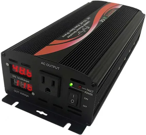 Vista 3 de Inversor de corriente de onda sinusoidal pura de 1000 W, 48 V CC a 110 V, 120 V CA, 60 HZ, con pantalla LED, enchufe de salida de EE. UU.