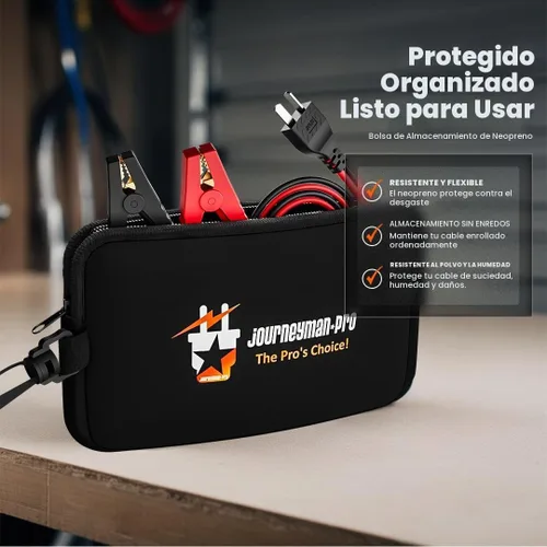 Vista 6 de Journeyman-Pro - Cables de carga de batería CC tipo T compatibles con generador Honda 14AWG 15A 12VDC con abrazaderas aisladas, cable de 3.6 m