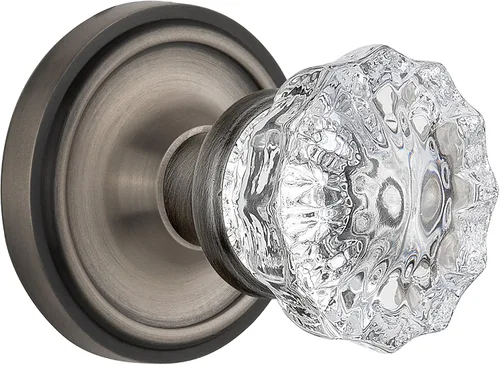 Vista 13 de Nostalgic Roseta clásica de almacén con pomo de puerta de cristal