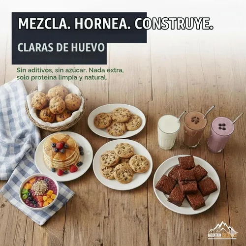 Vista 4 de Polvo de proteína de clara de huevo, 0.85 oz de proteína, un solo ingrediente, sin sabor, 100% puras claras de huevo secas pasteurizadas, ideal