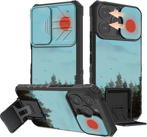 Vista 52 de Rossy Funda para iPhone 14 2022, para iPhone 14 con funda deslizante para cámara deslizante, soporte integrado, doble capa híbrida, a prueba de 1-37