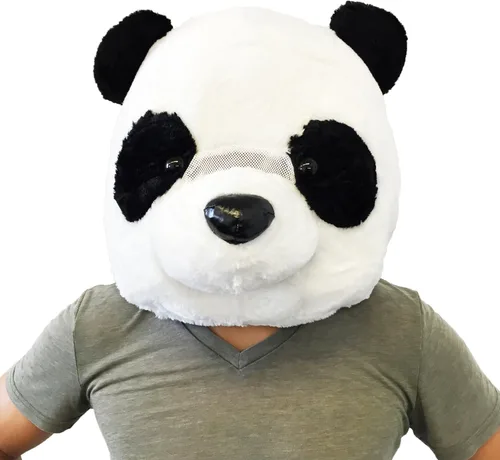 Vista 2 de Cabezudos para disfraz., Panda, Blanco