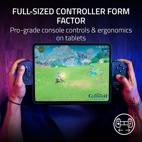 Vista 2 de Razer Kishi V3 Pro XL Gaming Controller for iPad & Android Tablets up to 13": Full Sized TMR Thumbsticks - Dual Back Buttons - Wired & Remote Play