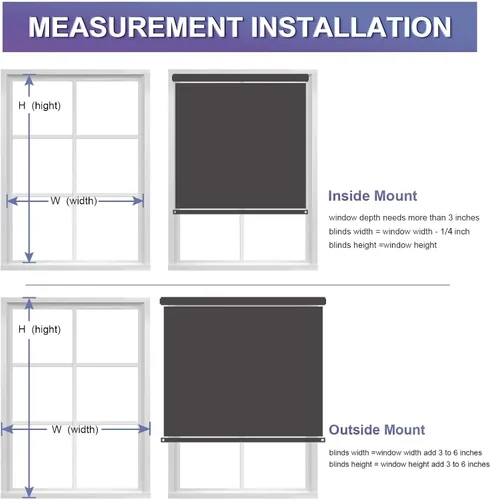 Vista 5 de MYshade Persianas enrollables opacas, persianas enrollables para ventanas de interior, sin cordones, persianas extraíbles para el hogar, oficina