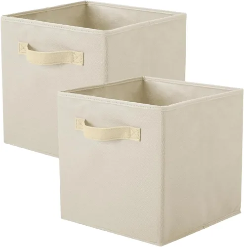Vista 14 de PowerKing Cubos de almacenamiento plegables con asas, contenedores plegables de tela para estantes de armario, contenedores de almacenamiento