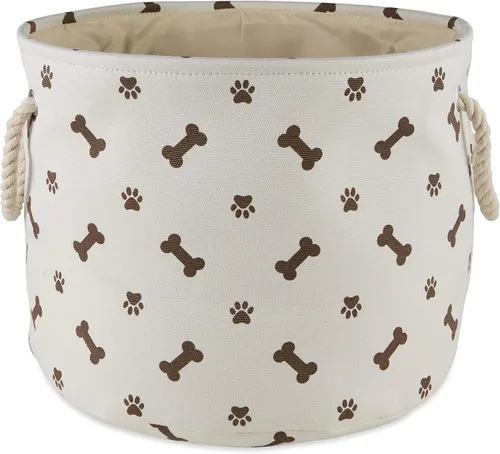 Vista 26 de Bone Dry Pet Storage Collection - Estampado de patas y huesos, rectángulo pequeño, 14 x 8 x 9 pulgadas, color negro