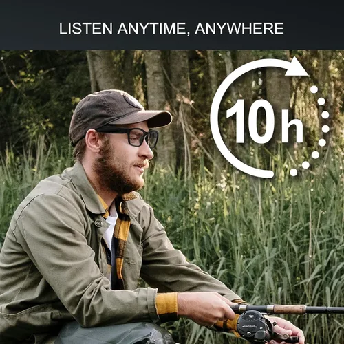 Vista 5 de Gafas inteligentes Bluetooth de seguridad de audio con altavoz Bluetooth para hombres y mujeres, micrófono asistente de voz, diseño ultraligero