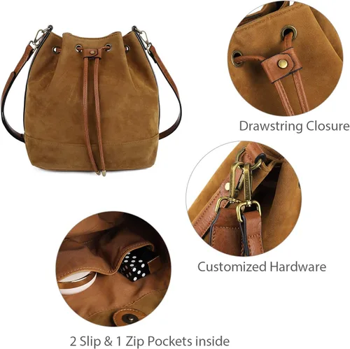 Vista 4 de AFKOMST Bolsas de cubo y monederos para mujer con cordón y 2 correas desmontables