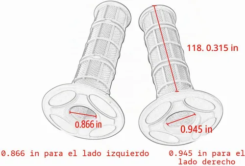 Vista 3 de Paquete de 2 mangos universales para moto de 7/8", barra de mango de motocross