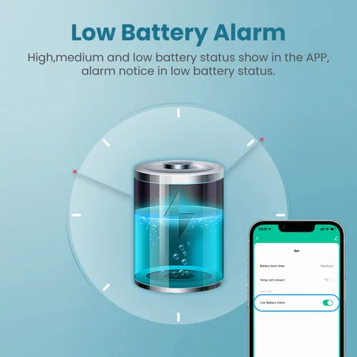 Vista 7 de Sensor de temperatura y humedad WiFi: higrómetro digital inalámbrico para interiores con alertas de aplicación y pantalla de retroiluminación
