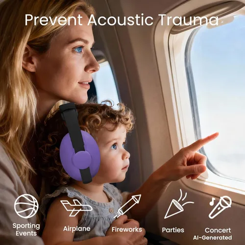 Vista 79 de Auriculares de bebé para protección contra el ruido, color blanco